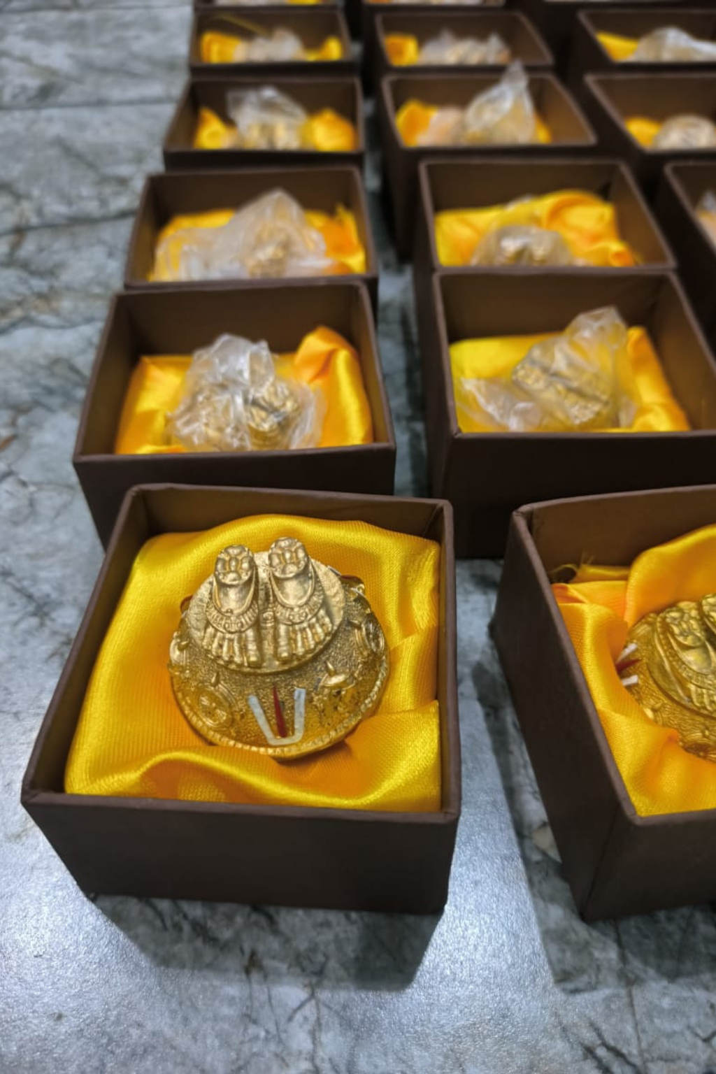 Gold Plated Antique Lord Balaji Charan Paduka