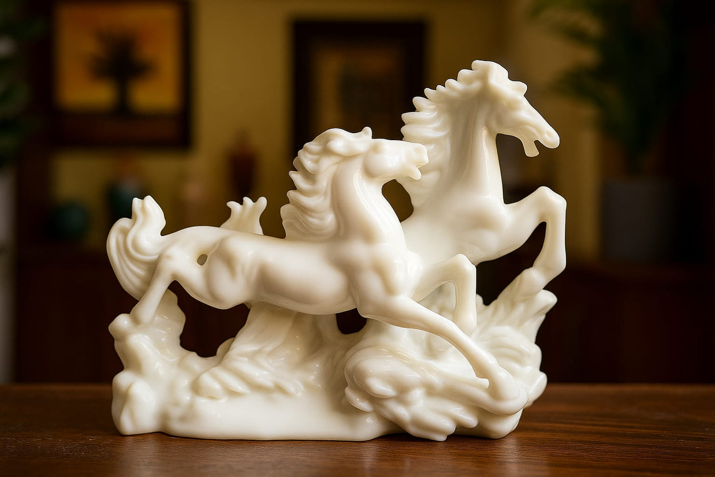 VASTU TWO WHITE RUNNING HORSE