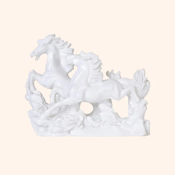 VASTU TWO WHITE RUNNING HORSE