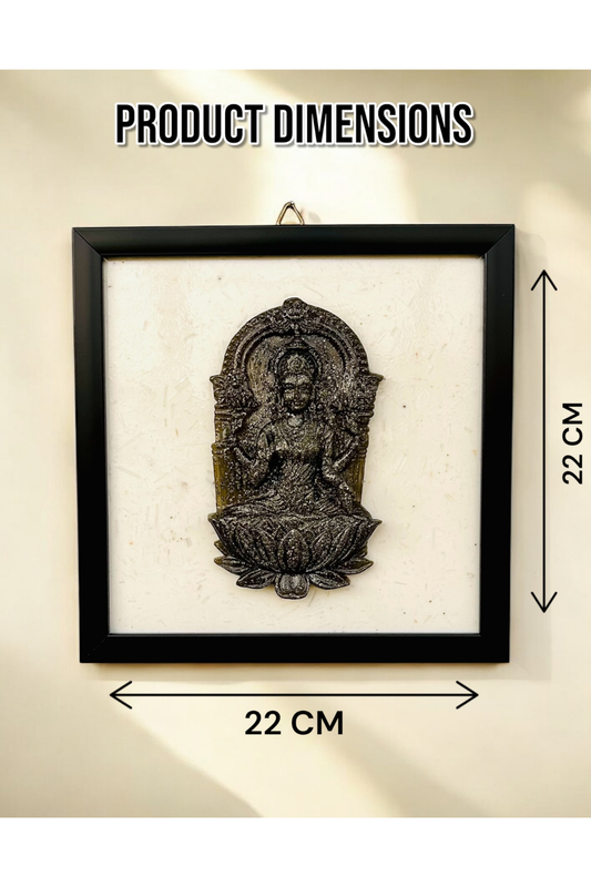 Goddess Lakshmi Pyrite-Selenite 3D Plate (Complimentary wooden frame)