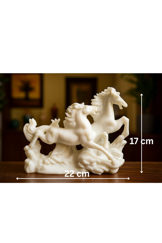 VASTU TWO WHITE RUNNING HORSE