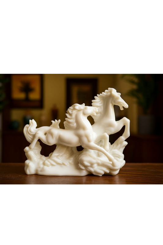 VASTU TWO WHITE RUNNING HORSE