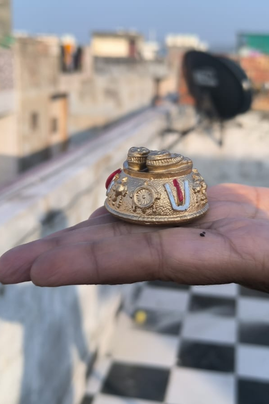 Gold Plated Antique Lord Balaji Charan Paduka