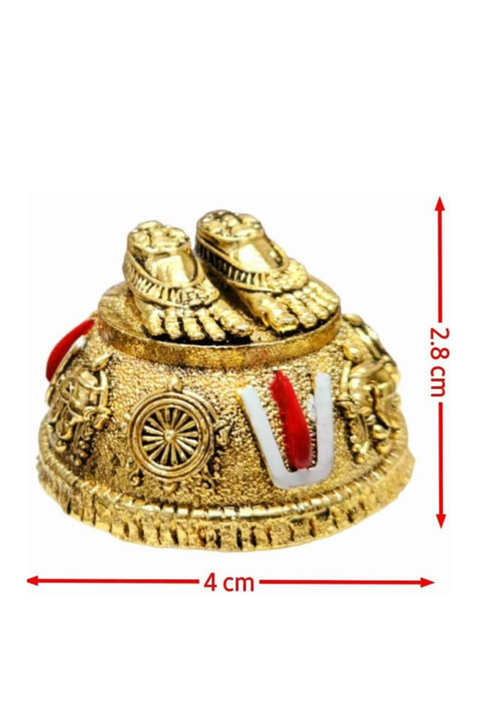 Gold Plated Antique Lord Balaji Charan Paduka